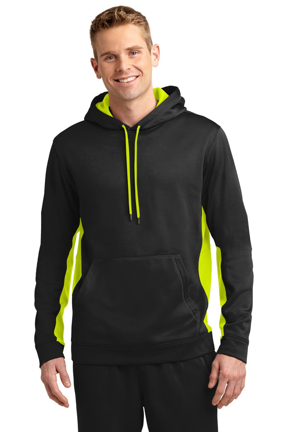 Sport-Tek Sport-Wick Fleece Colorblock Hooded Pullover