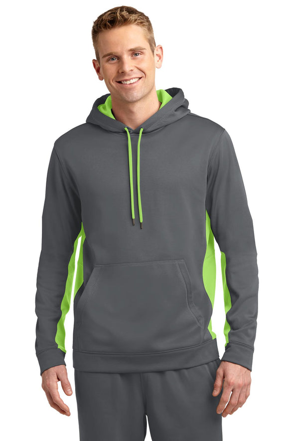Sport-Tek Sport-Wick Fleece Colorblock Hooded Pullover