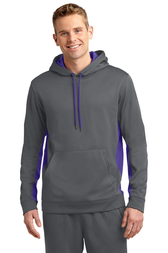 Sport-Tek Sport-Wick Fleece Colorblock Hooded Pullover