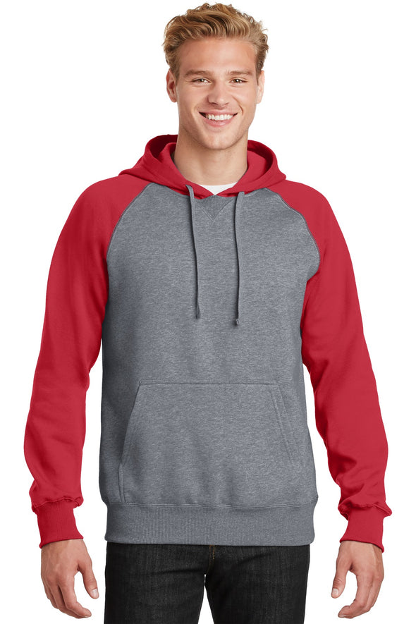 Sport-Tek Raglan Colorblock Pullover Hooded Sweatshirt