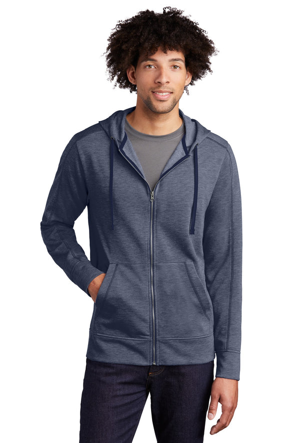 Sport-Tek PosiCharge Tri-Blend Wicking Fleece Full-Zip Hooded Jacket