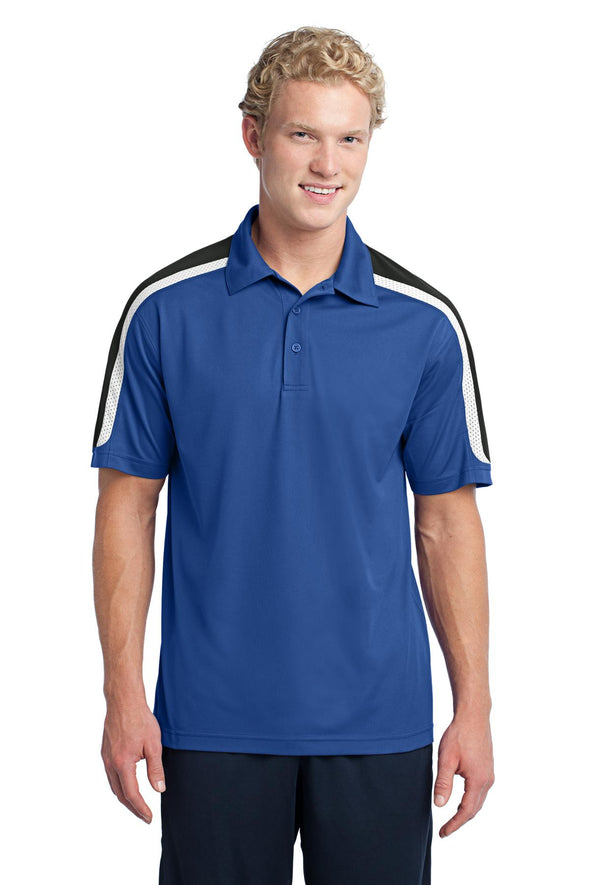 Sport-Tek Tricolor Shoulder Micropique Sport-Wick Polo