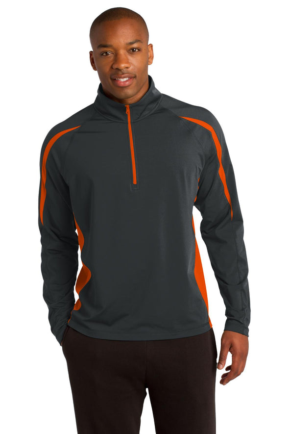 Sport-Tek Sport-Wick Stretch 1/2-Zip Colorblock Pullover
