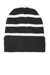 Sport-Tek Striped Beanie with Solid Band