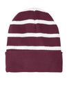 Sport-Tek Striped Beanie with Solid Band