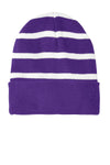 Sport-Tek Striped Beanie with Solid Band