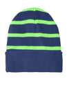 Sport-Tek Striped Beanie with Solid Band