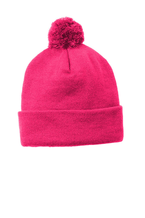 Sport-Tek Solid Pom Pom Beanie