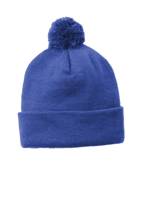 Sport-Tek Solid Pom Pom Beanie