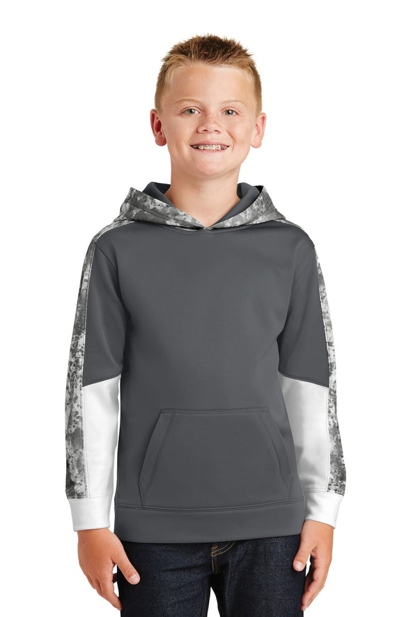 Sport-Tek Youth Sport-Wick Mineral Freeze Fleece Colorblock Hooded Pullover