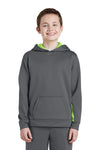 Sport-Tek Youth Sport-Wick Fleece Colorblock Hooded Pullover