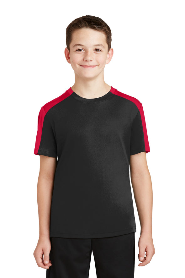 Sport-Tek Youth PosiCharge Competitor Sleeve-Blocked Tee