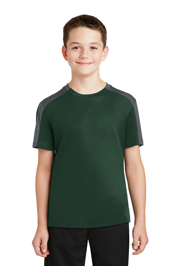 Sport-Tek Youth PosiCharge Competitor Sleeve-Blocked Tee