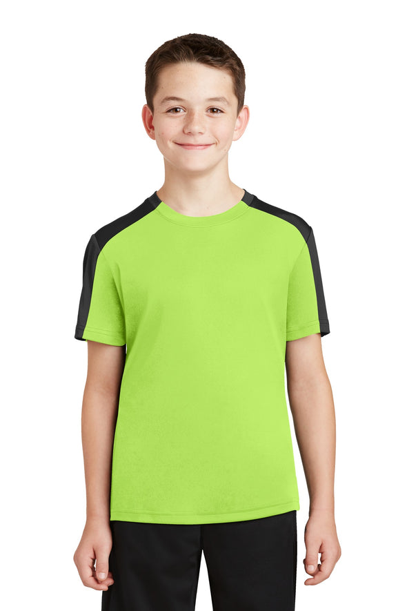 Sport-Tek Youth PosiCharge Competitor Sleeve-Blocked Tee