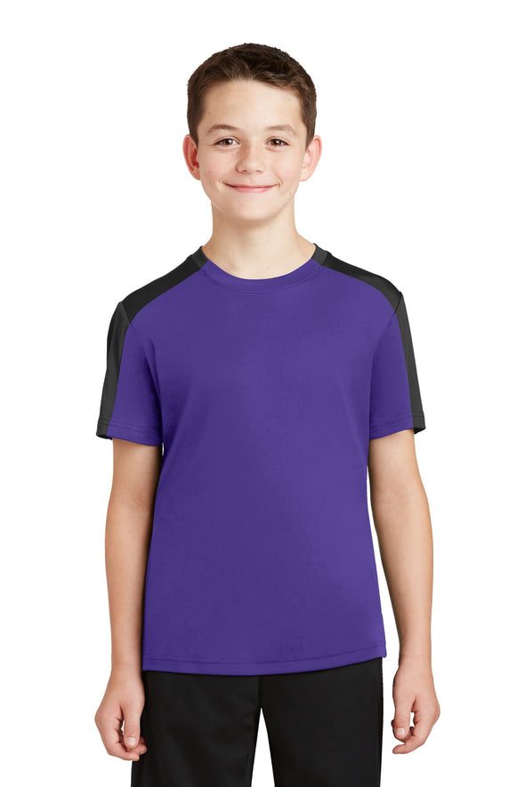 Sport-Tek Youth PosiCharge Competitor Sleeve-Blocked Tee
