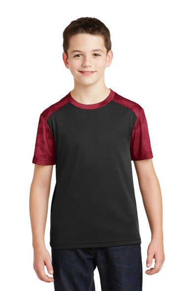 Sport-Tek Youth CamoHex Colorblock Tee