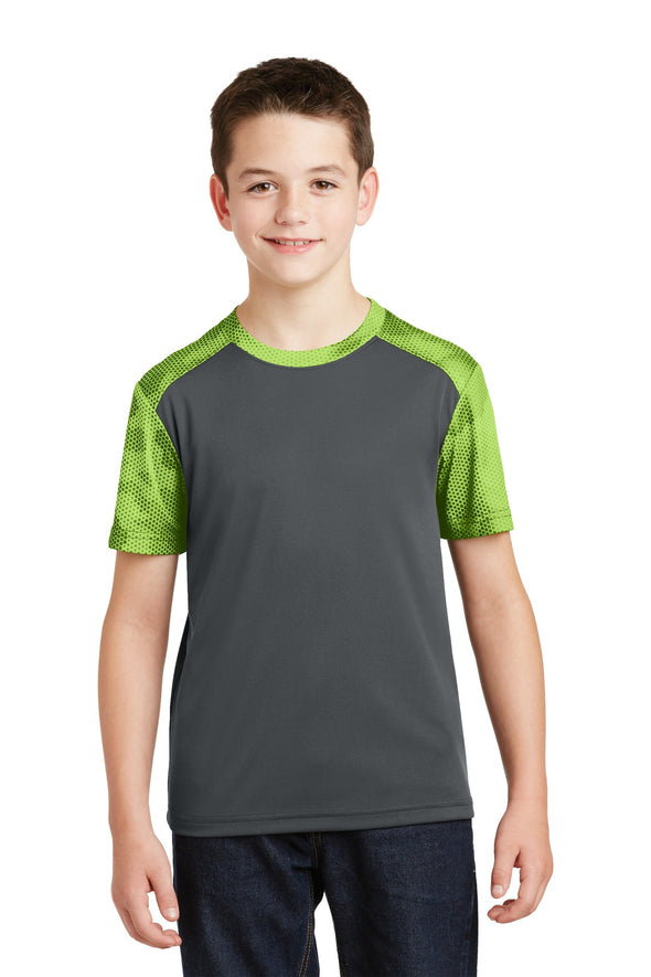 Sport-Tek Youth CamoHex Colorblock Tee