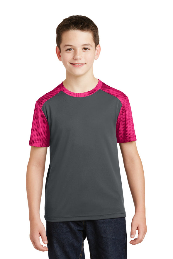 Sport-Tek Youth CamoHex Colorblock Tee