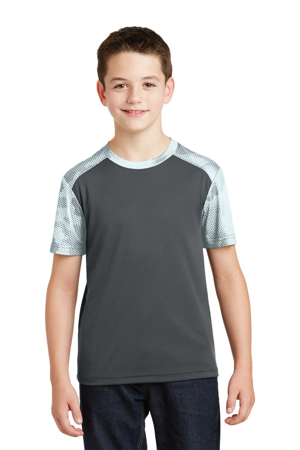Sport-Tek Youth CamoHex Colorblock Tee
