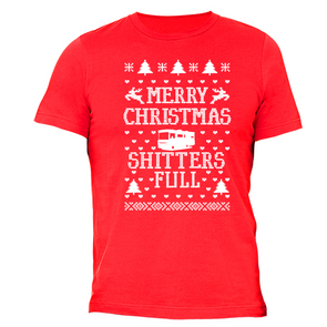 XtraFly Apparel Men's Shitters Full Griswold Ugly Christmas Crewneck Short Sleeve T-shirt