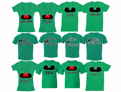 Free Shipping Family Vacation T-shirts Matching Mom Dad Brother Sister Daughter Grandma Grandpa Green