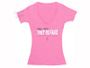 Free Shipping Womens Breast Cancer Awareness Fight Love Cure Pink Support Ribbon Survivor V-neck T-shirt Pink