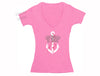 Free Shipping Womens Breast Cancer Awareness Fight Love Cure Pink Support Ribbon Survivor V-neck T-shirt Pink