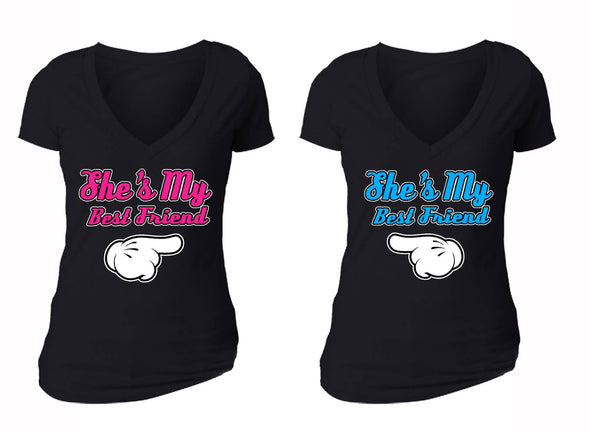 Free Shipping Matching Couples Family Valentine's Day Love Best Friends  Matching Couple Men Women Crewneck V-Neck  T-shirt Black Group 3