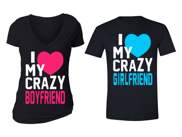 Free Shipping Matching Couples Family Valentine's Day Love Best Friends  Matching Couple Men Women Crewneck V-Neck  T-shirt Black Group 3