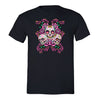 Free Shipping Mens 3 Sugar Skulls Pink Flowers  Day of the Dead Dia De Los Muertos Mexican Heritage Halloween Roses T-Shirt Black