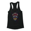 Free Shipping Womens Black Sugar Skull Neon Sugar Skull Day of the Dead Dia de los Muertos Mexican Heritage Racerback Tanktop Black