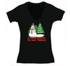 Free Shipping Womens Snowman Salute Our Troops Army Navy Marines Air Force Military Christmas Sweater Santa Tree Winter V-Neck T-Shirt