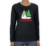 Free Shipping Womens Snowman Salute Our Troops Army Navy Marines Air Force Military Christmas Sweater Tree  Long Sleeve Crewneck T-Shirt