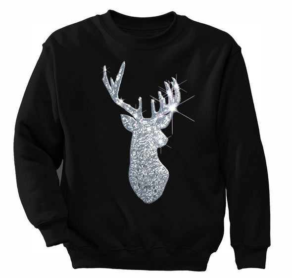 Free Shipping Silver Reindeer Sequins Christmas Sweater Santa Winter Holiday Gift Snowflake Tree Snowman Men Women Crewneck Sweatshirt