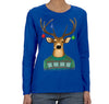 Free Shipping Womens Reindeer Wearing  Sweater Ornaments Ugly Christmas Sweater Winter Santa Holiday Snowman Gift Long Sleeve  T-Shirt