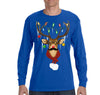 Free Shipping Mens Reindeer Wearing Sweater Moustache Lights Scarf Ugly Christmas Sweater Winter Holiday Santa Gift Long Sleeve T-Shirt