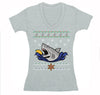 Free Shipping Womens Taco Shark Ugly Christmas Sweater Great White Nautical Holiday Fishing Diving Boat Winter Funny Gift V-Neck T-Shirt