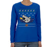 Free Shipping Womens Taco Shark Ugly Christmas Sweater Great White Ocean Nautical Holiday Fishing Diving Boat Funny Gift Long Sleeve T-Shirt