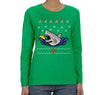 Free Shipping Womens Taco Shark Ugly Christmas Sweater Great White Ocean Nautical Holiday Fishing Diving Boat Funny Gift Long Sleeve T-Shirt