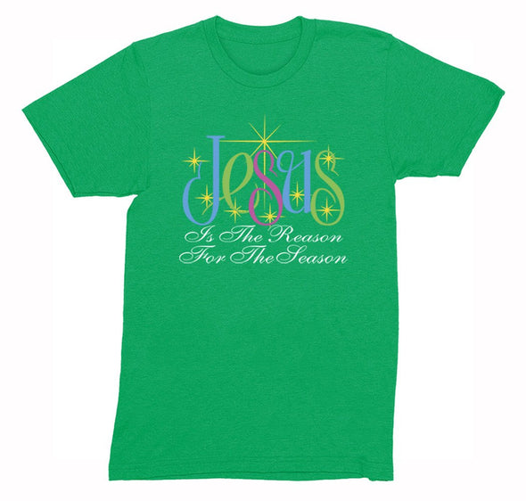 Free Shipping Mens Jesus is the Reason For the Season Religious Christian Catholic Church Winter Holiday Christmas Sweater Crewneck T-Shirt