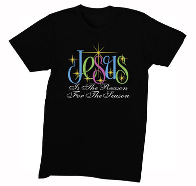Free Shipping Mens Jesus is the Reason For the Season Religious Christian Catholic Church Winter Holiday Christmas Sweater Crewneck T-Shirt