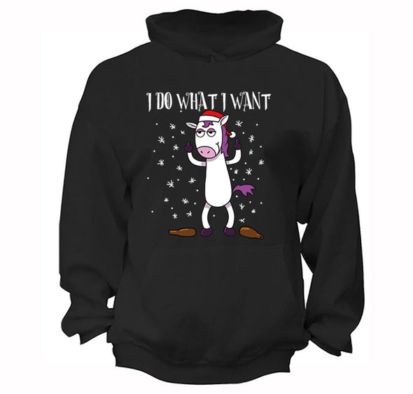 Free Shipping I Do What I Want Unicorn Christmas Sweater Gift Party Santa Funny Holiday Winter Snowman Snowflake Men Women Hoodie