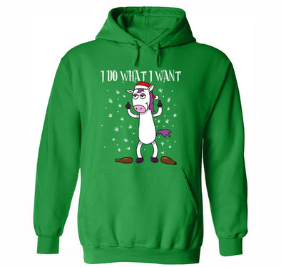 Free Shipping I Do What I Want Unicorn Christmas Sweater Gift Party Santa Funny Holiday Winter Snowman Snowflake Men Women Hoodie
