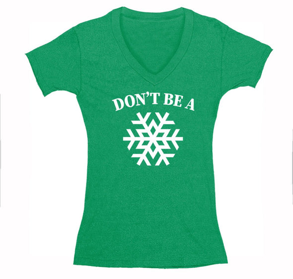 Free Shipping Womens Don't Be A Snowflake Christmas Sweater Gift Funny Winter Party Santa Snowman Holiday V-Neck T-Shirt