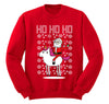 Free Shipping Santa Riding Unicorn Ho Ho Ho Ugly Christmas Sweater Pony Snowflake Winter Funny Animal Gift Holiday Men Women Crew Sweatshirt