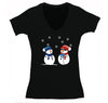 Free Shipping Womens 2 Snowman Stick Up Robber Ugly Christmas Sweater Snowflake Snow Holiday Gift Xmas Funny Party Hat Winter V-Neck T-Shirt