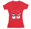 Free Shipping Womens 2 Snowman Stick Up Robber Ugly Christmas Sweater Snowflake Snow Holiday Gift Xmas Funny Party Hat Winter V-Neck T-Shirt