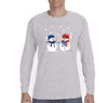Free Shipping Mens 2 Snowman Stick Up Robber Ugly Christmas Sweater Snowflake Snow Holiday Gift Funny Party Hat Winter Long Sleeve T-Shirt