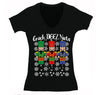 Free Shipping Womens Crack Deez Nuts Nutcracker Soldier Ugly Christmas Sweater Funny Party Winter Holiday Drummer Boy Gift V-Neck T-Shirt