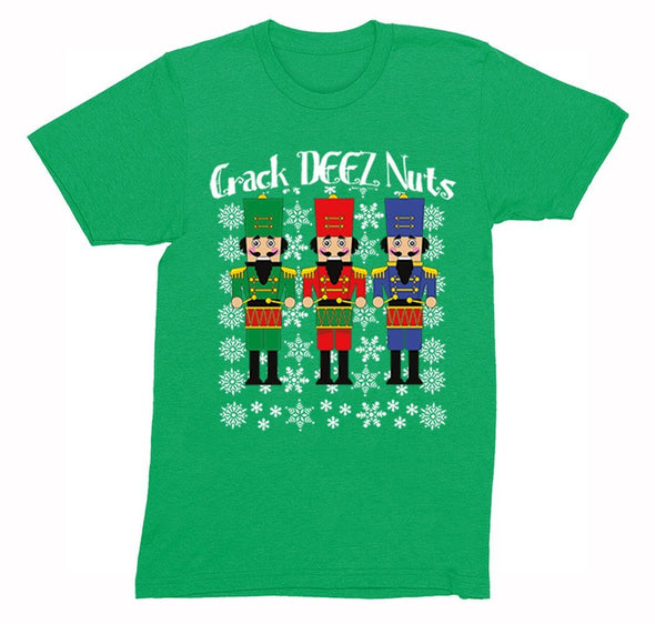 Free Shipping Mens Crack Deez Nuts Nutcracker Soldier Ugly Christmas Sweater Funny Party Winter Holiday Drummer Boy Gift Crewneck T-Shirt